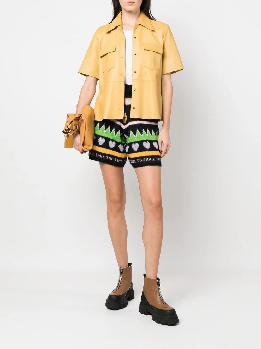 Graphic-Print Knitted Shorts