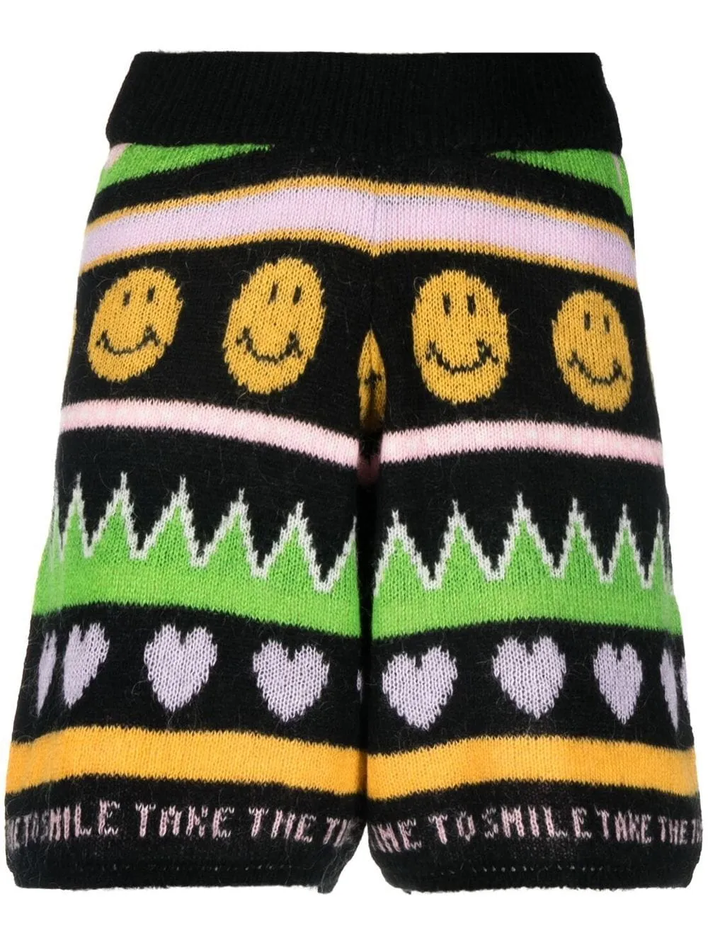 Graphic-Print Knitted Shorts cheap mens pants online