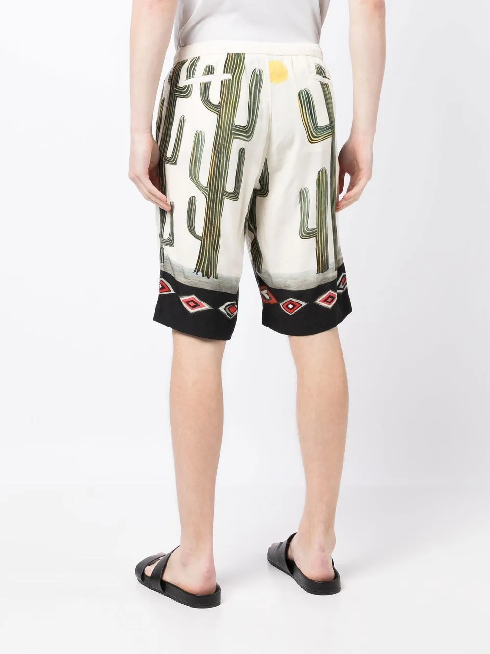 Graphic-Print Rayon Shorts