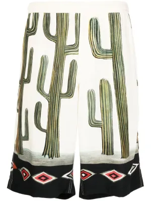 Graphic-Print Rayon Shorts cheap mens pants online