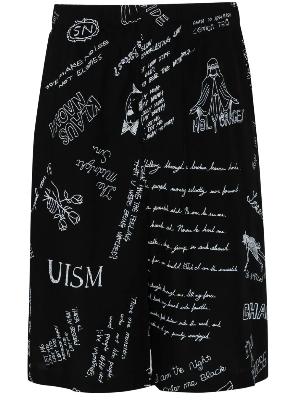 Graphic-Print Wide-Leg Shorts cheap mens pants online