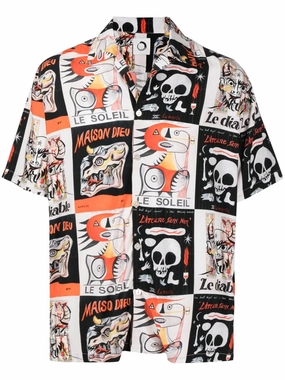 Graphic-Print Short-Sleeve Shirt mens polos clearance