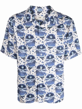 Graphic-Print Short-Sleeve Shirt mens polos clearance