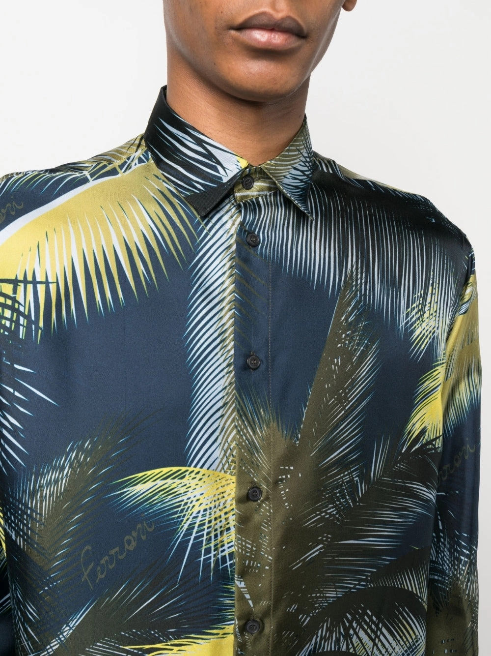 Graphic-Print Silk Shirt