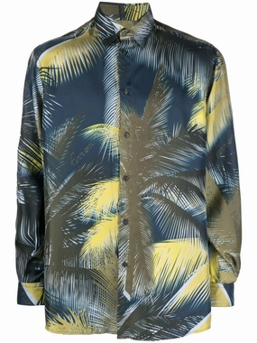 Graphic-Print Silk Shirt mens polos clearance