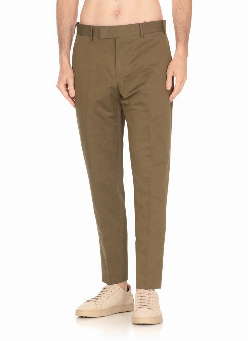 Green Cotton And Linen Trousers
