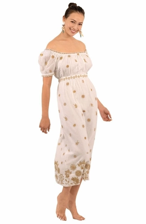 Gretchen Scott Big Love Maxi Dress - White/Gold womens gowns outlet