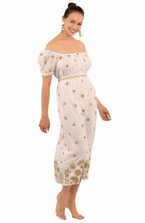 Gretchen Scott Big Love Maxi Dress - White/Gold maxi dresses clearance