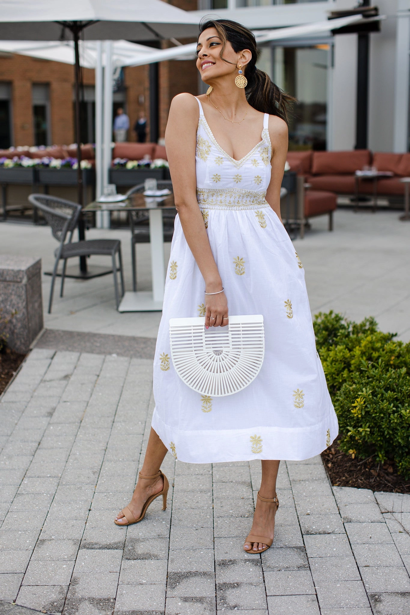 Gretchen Scott Fiesta Time Dress - White/Gold