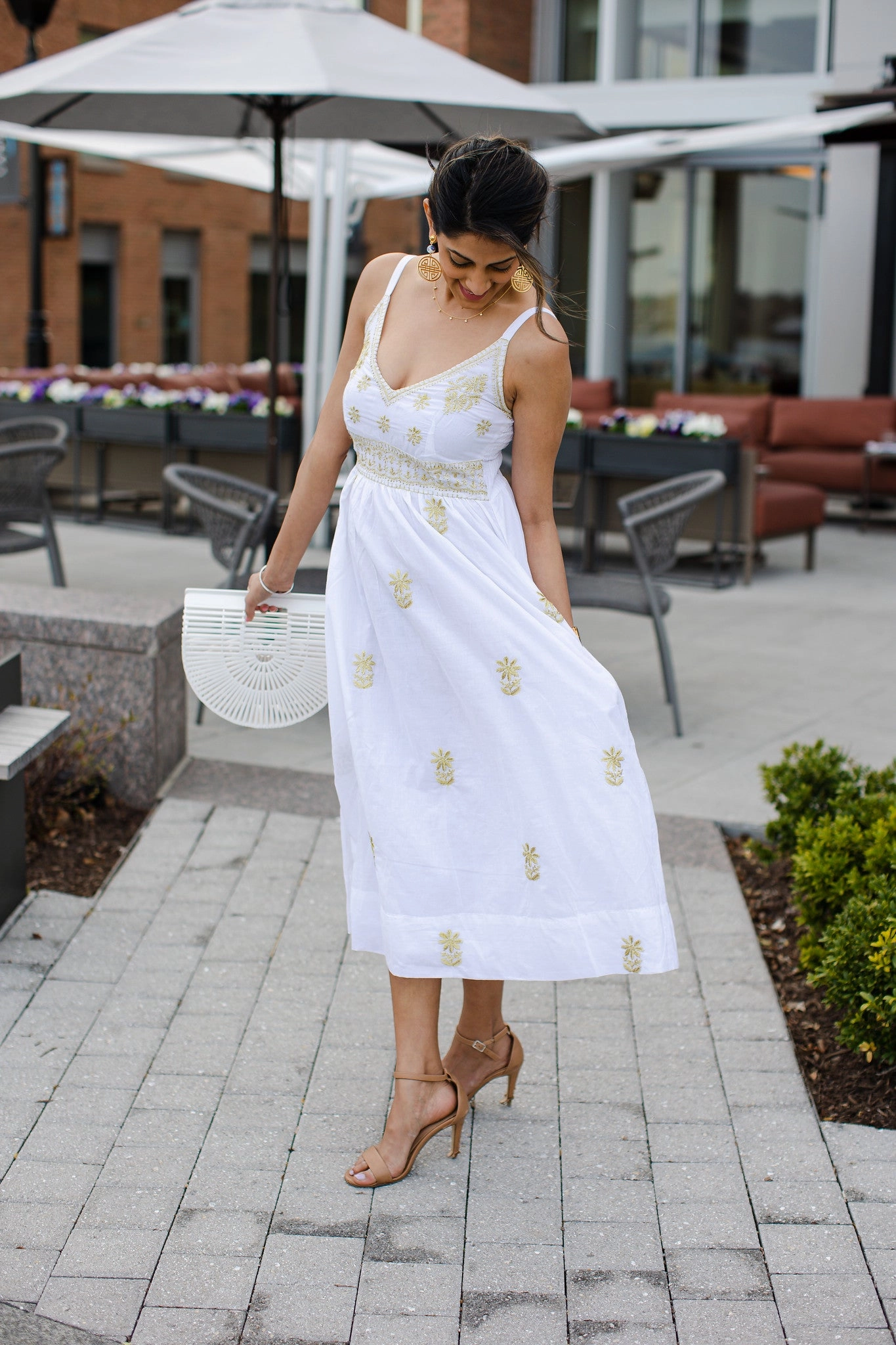 Gretchen Scott Fiesta Time Dress - White/Gold