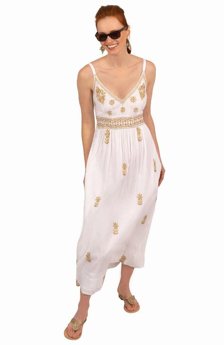 Gretchen Scott Fiesta Time Dress - White/Gold
