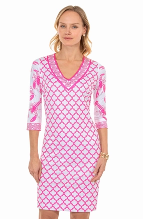 Gretchen Scott Lobster Soup Dress - Pink maxi dresses clearance