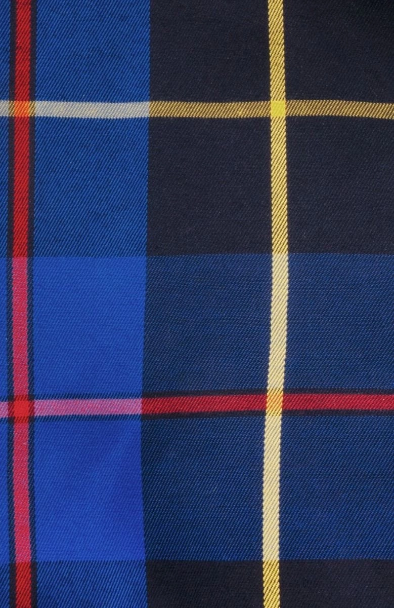 Gretchen Scott Ruff Neck Top - Plaidly Cooper - Blue Plaid