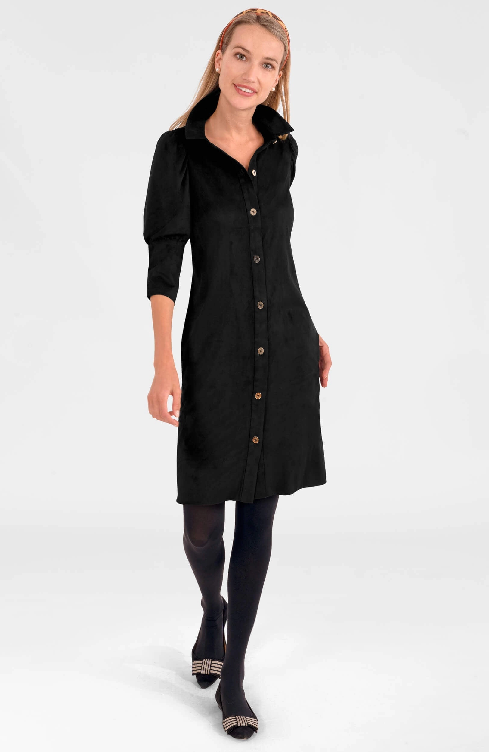 Gretchen Scott Swagger Dress - Ultra Suede - Black