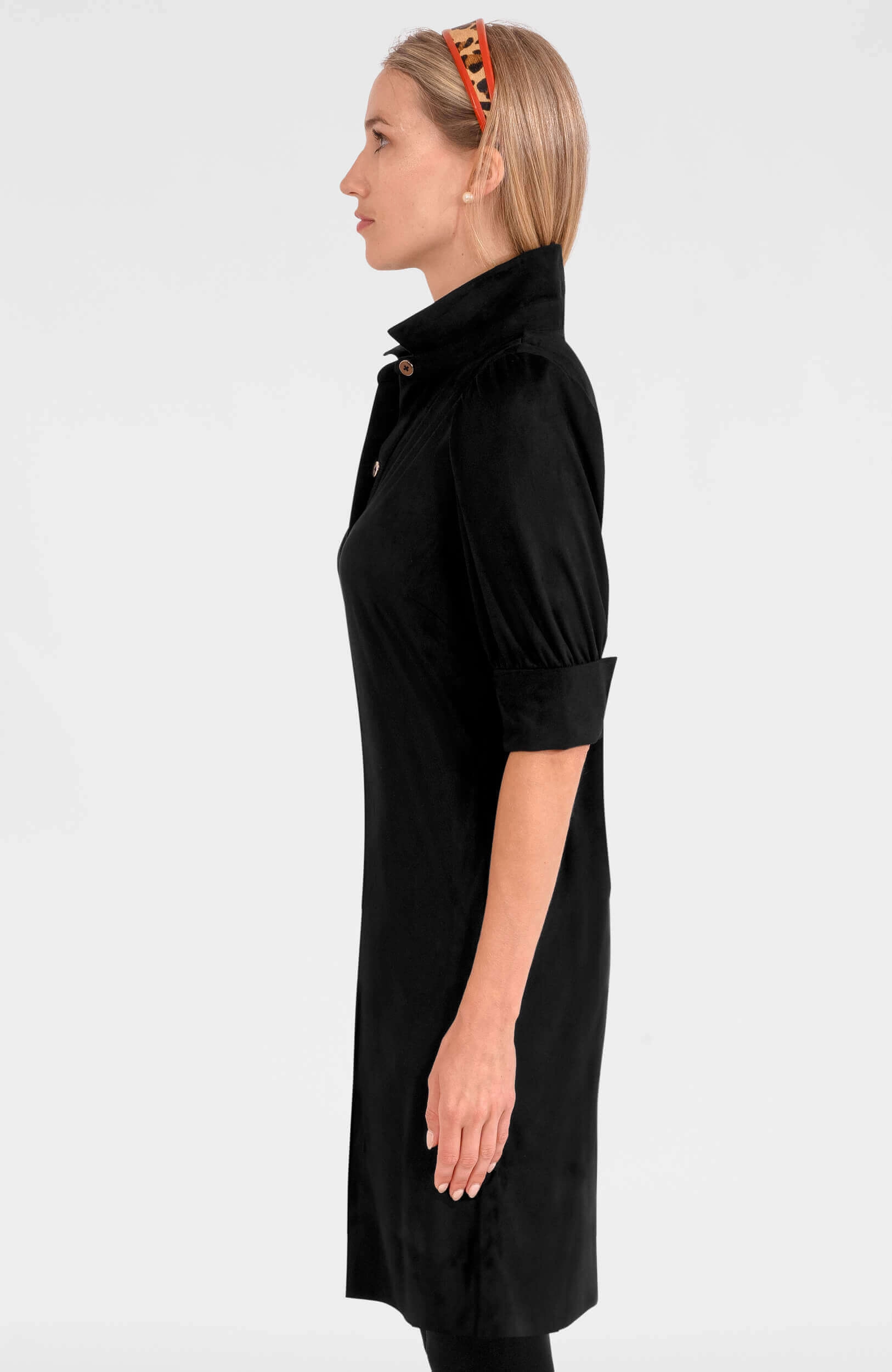 Gretchen Scott Swagger Dress - Ultra Suede - Black