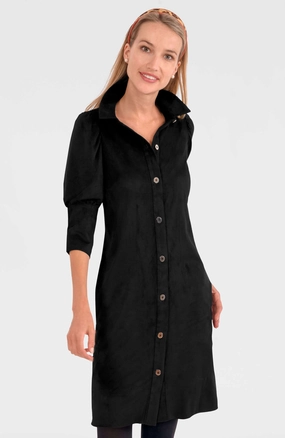 Gretchen Scott Swagger Dress - Ultra Suede - Black maxi dresses clearance
