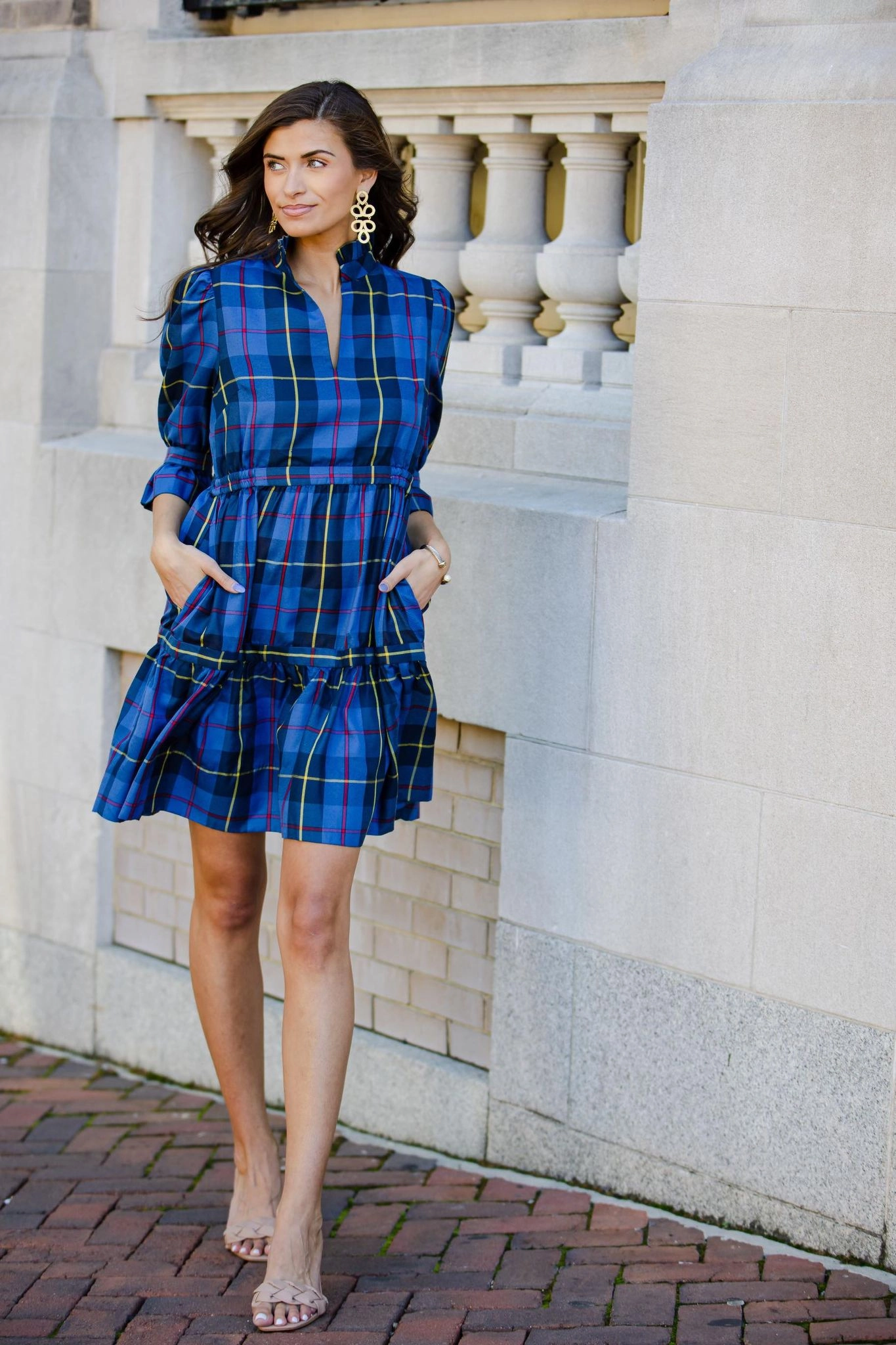 Gretchen Scott Teardrop Dress - Plaidly Cooper - Blue/Multi