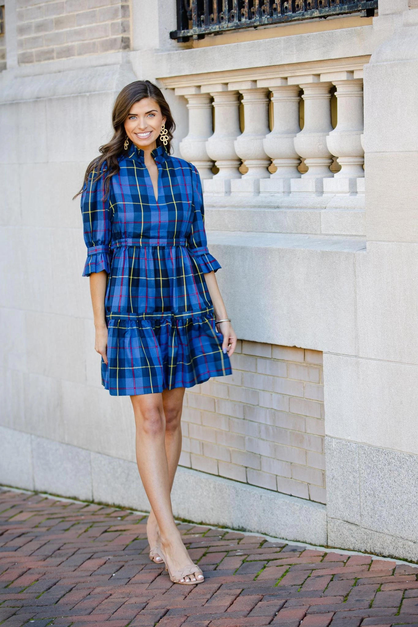 Gretchen Scott Teardrop Dress - Plaidly Cooper - Blue/Multi