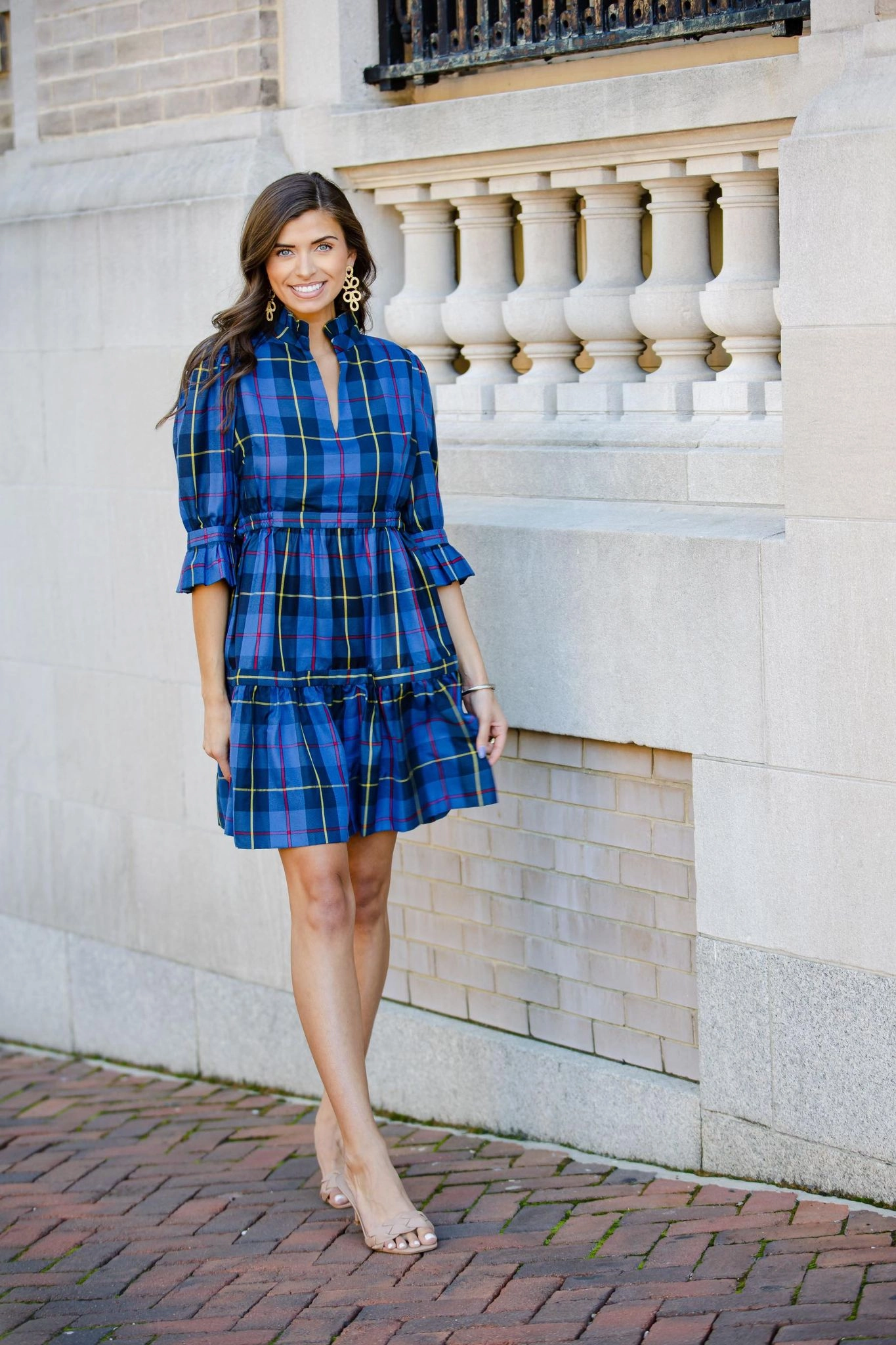 Gretchen Scott Teardrop Dress - Plaidly Cooper - Blue/Multi