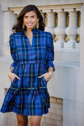 Gretchen Scott Teardrop Dress - Plaidly Cooper - Blue/Multi summer dresses best deals