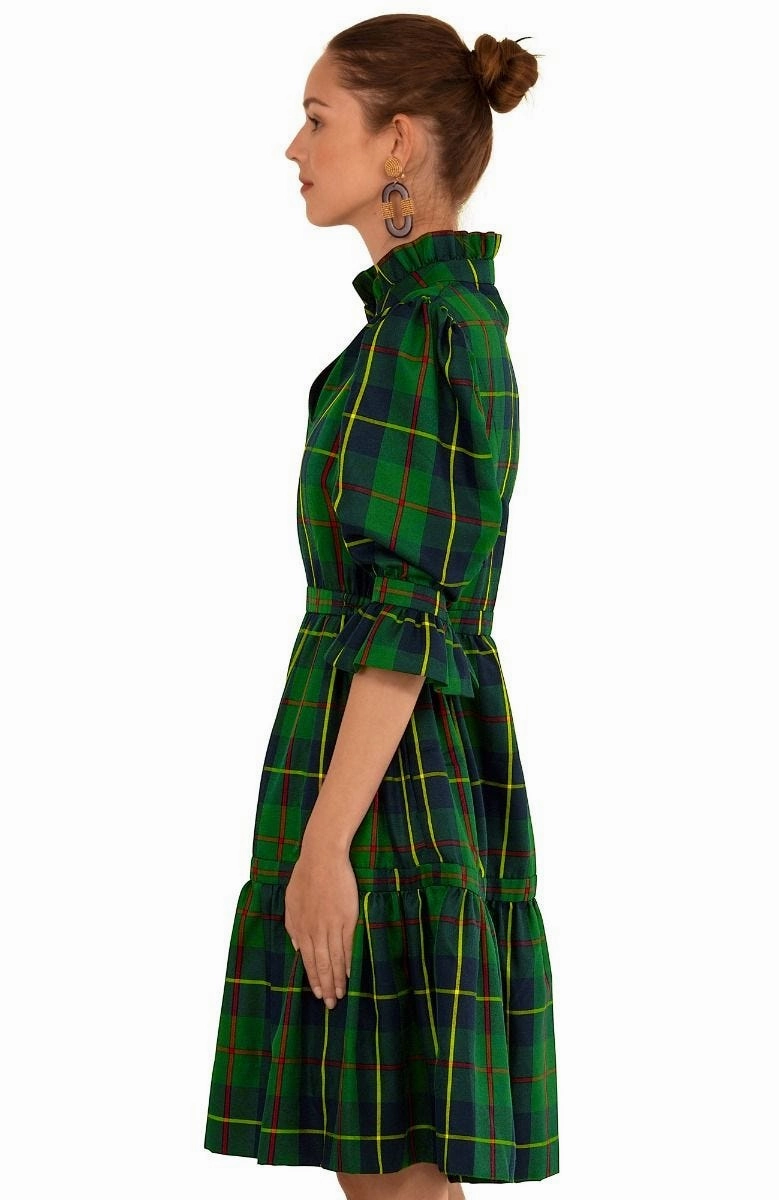 Gretchen Scott Teardrop Dress - Plaidly Cooper - Green Plaid