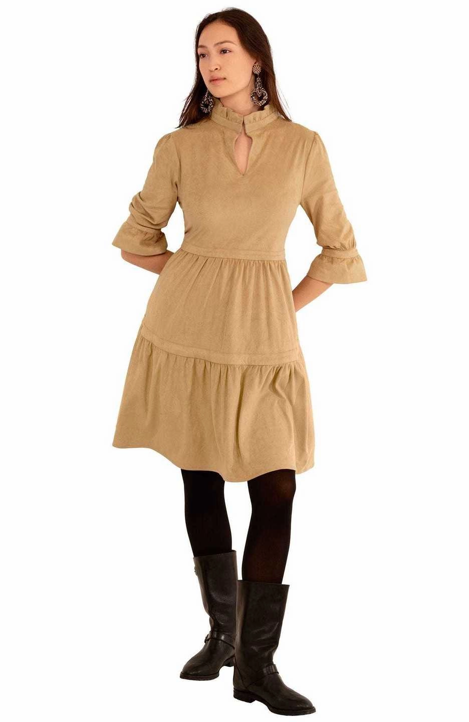 Gretchen Scott Teardrop Dress - Ultra Suede - Beige