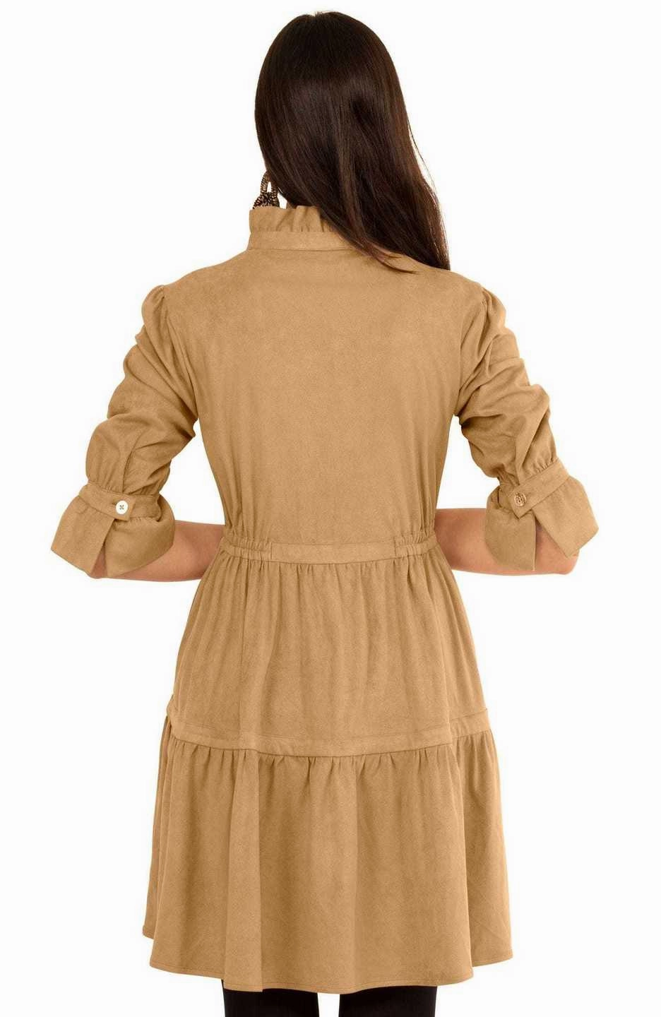 Gretchen Scott Teardrop Dress - Ultra Suede - Beige