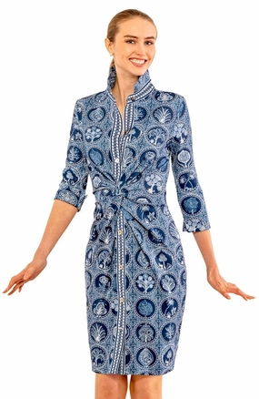 Gretchen Scott Twist & Shout Dress - Circle Of Love - Navy/White maxi dresses clearance