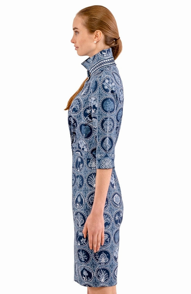 Gretchen Scott Twist & Shout Dress - Circle Of Love - Navy/White