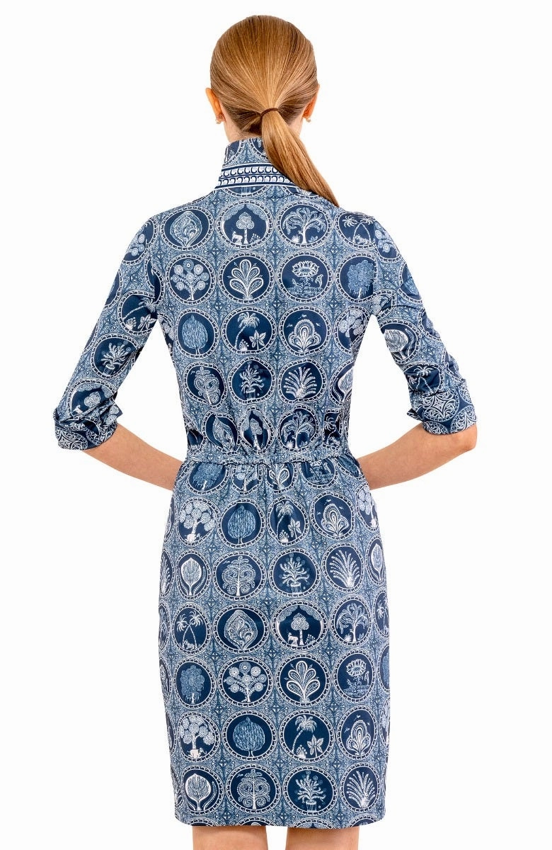 Gretchen Scott Twist & Shout Dress - Circle Of Love - Navy/White