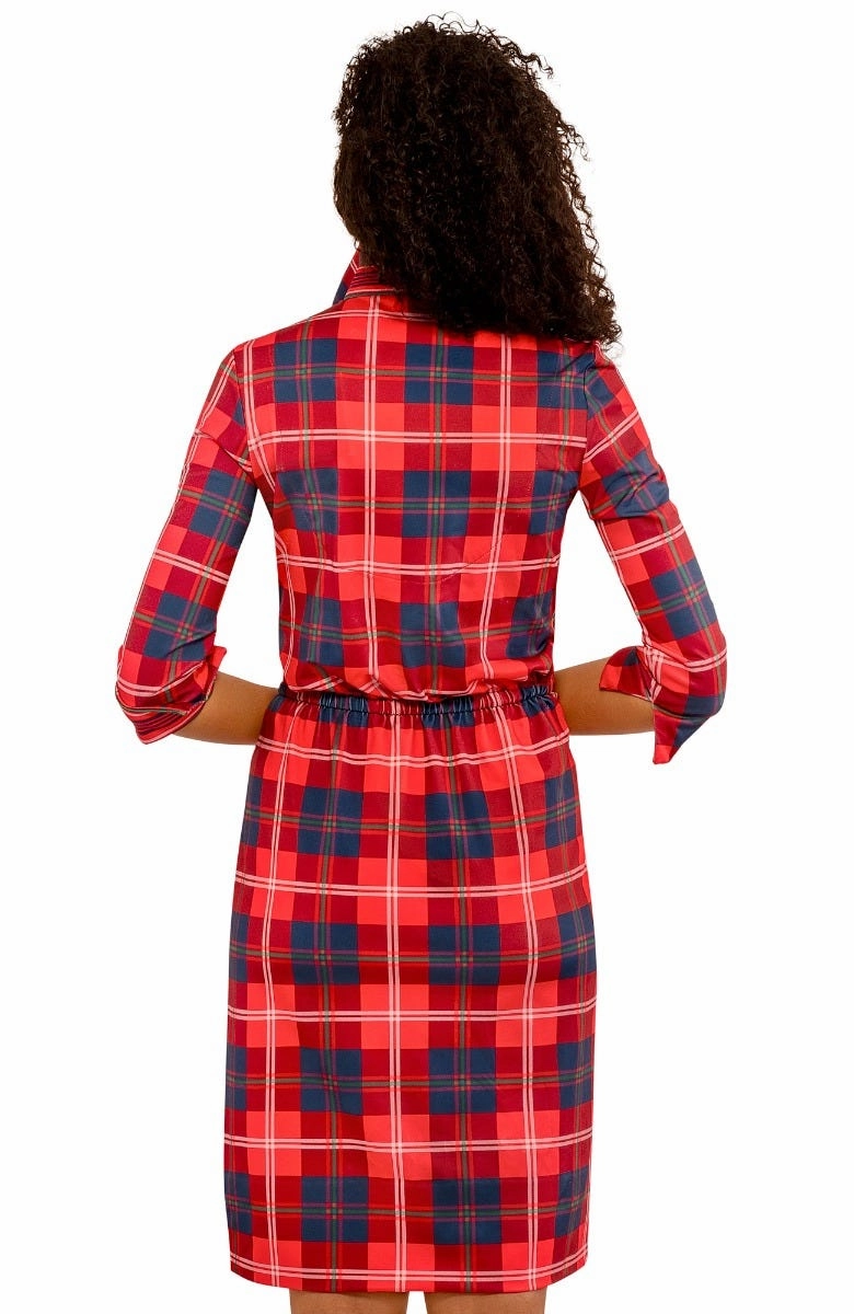 Gretchen Scott Twist & Shout Dress - Middleton Plaid - Red