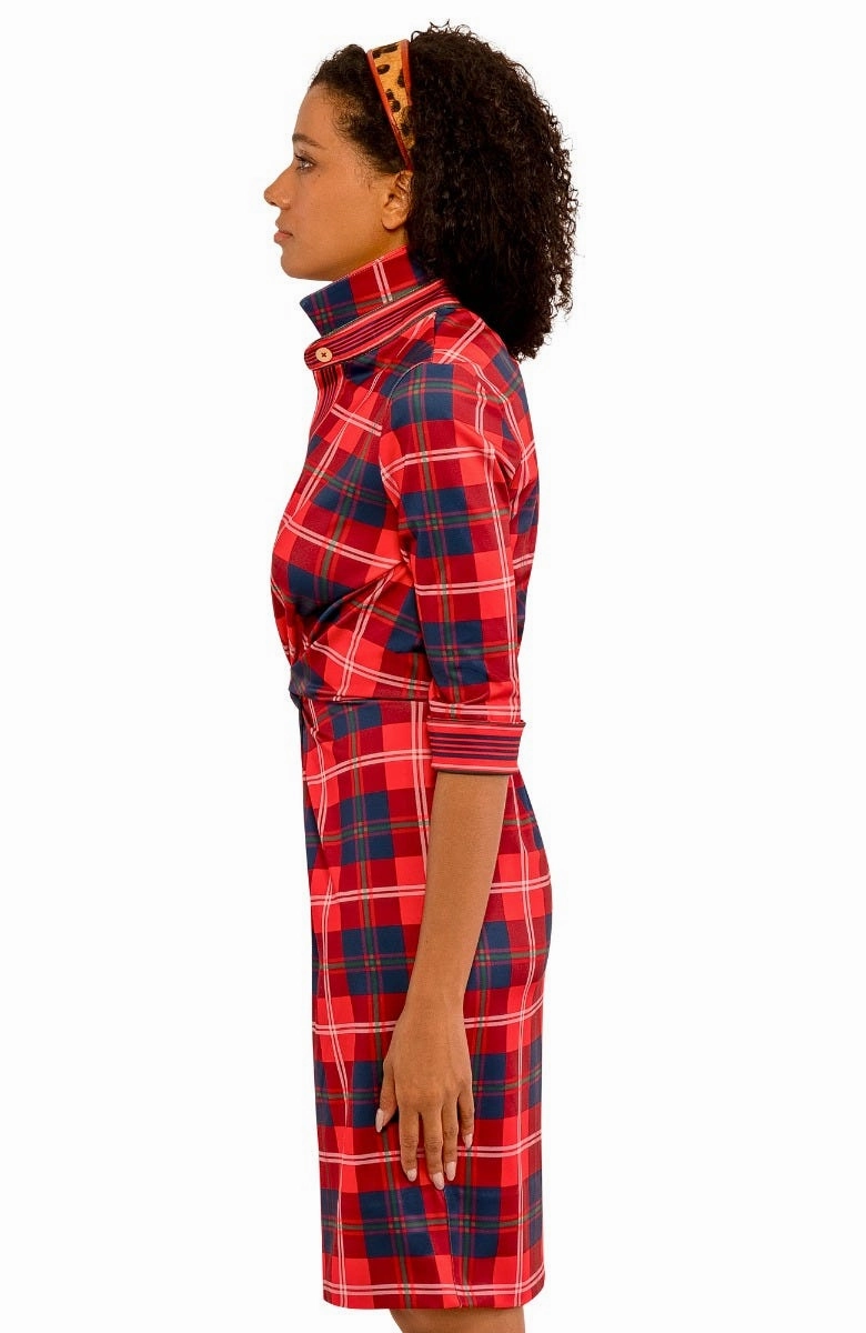 Gretchen Scott Twist & Shout Dress - Middleton Plaid - Red