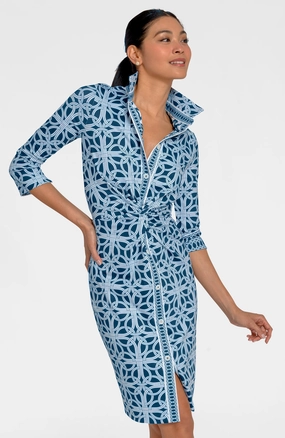 Gretchen Scott Twist & Shout Dress - Ring Toss - Navy maxi dresses clearance