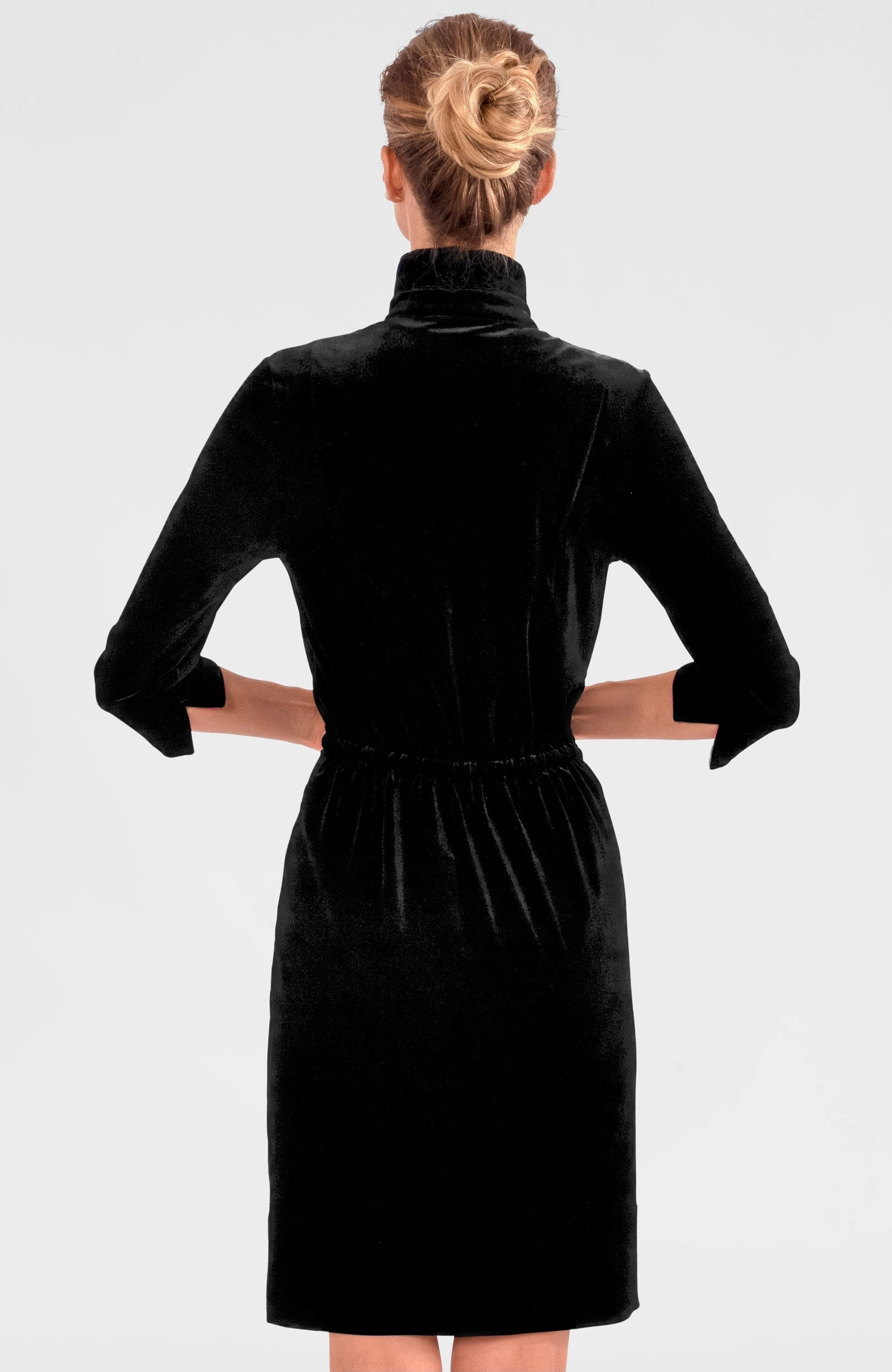 Gretchen Scott Twist & Shout Dress - Silky Velvet - Black