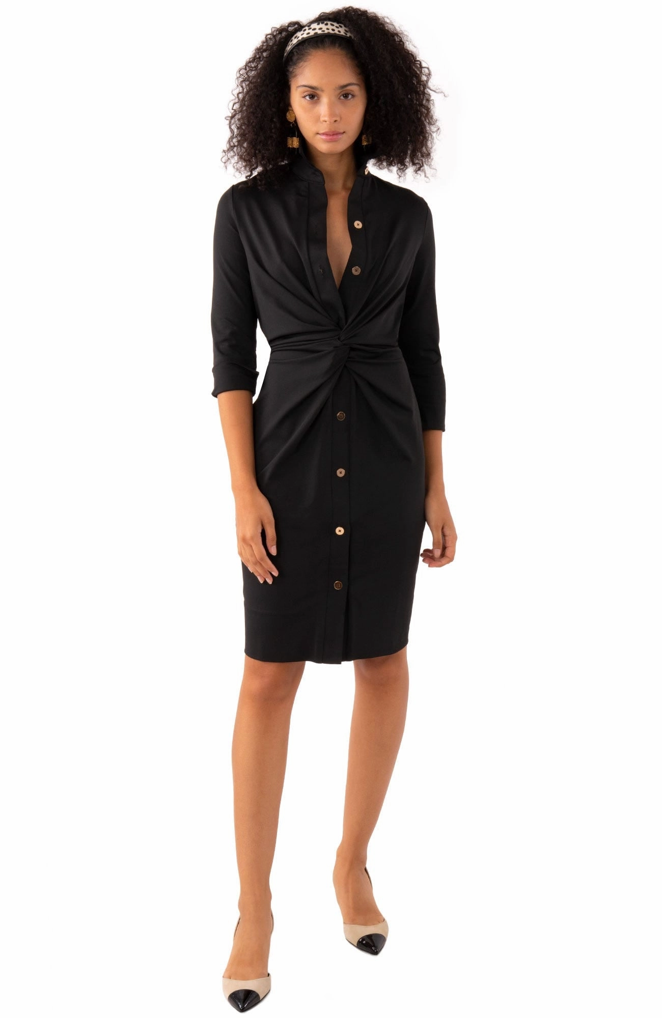 Gretchen Scott Twist & Shout Dress - Solid Black
