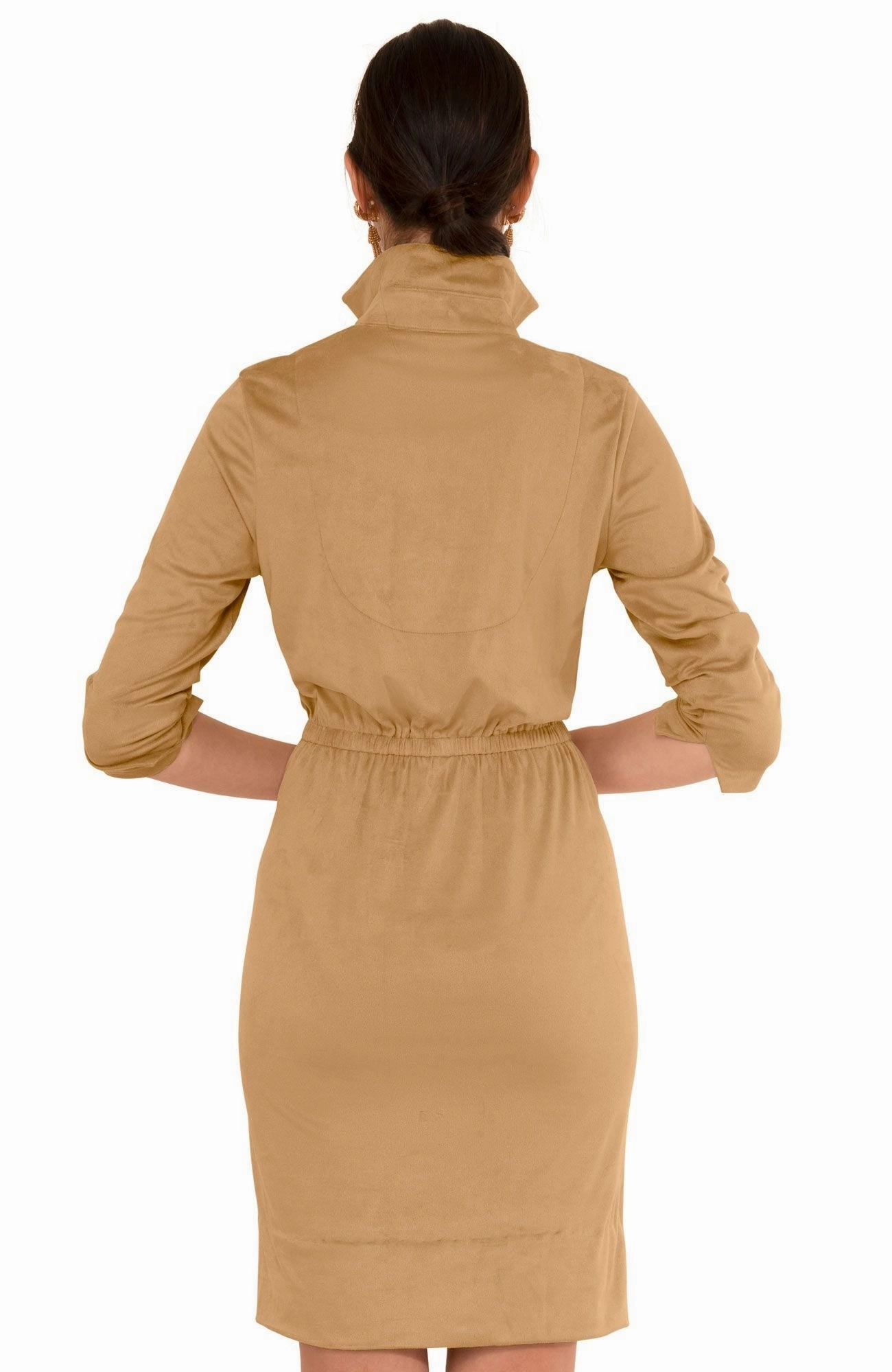 Gretchen Scott Twist & Shout Dress - Ultra Suede - Beige