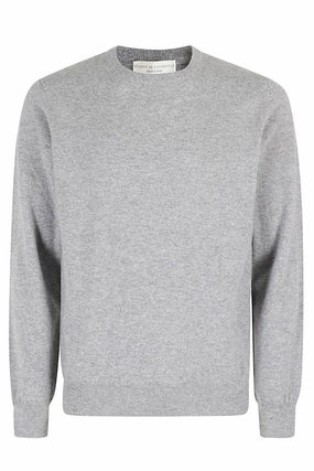 Grey Crew Neck Cashmere Sweater cashmere sweaters sale