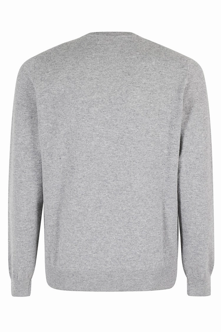Grey Crew Neck Cashmere Sweater