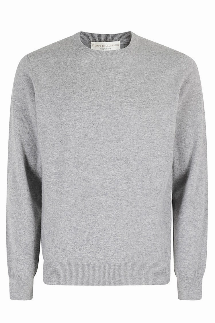 Grey Crew Neck Cashmere Sweater cashmere sweaters sale