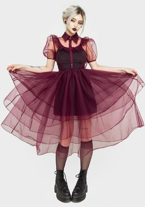 Headhunter Frill Yoke Gown - Purple Dresses Womens - beach dresses cheap