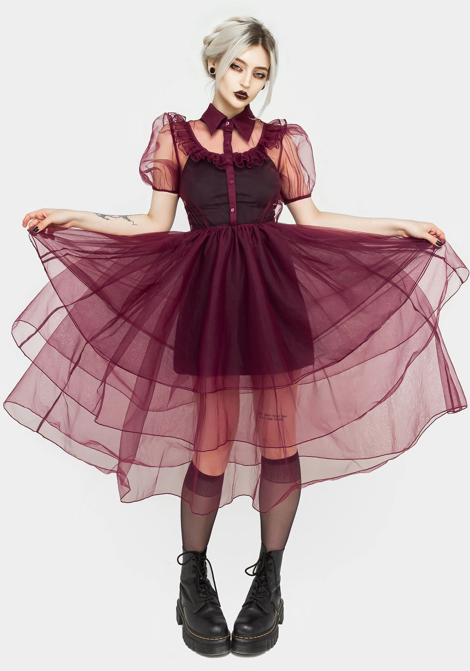 Headhunter Frill Yoke Gown - Purple Dresses Womens - beach dresses cheap
