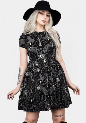 Hecate's Garden Skater Mini Dress Dresses Womens - wedding guest outfits