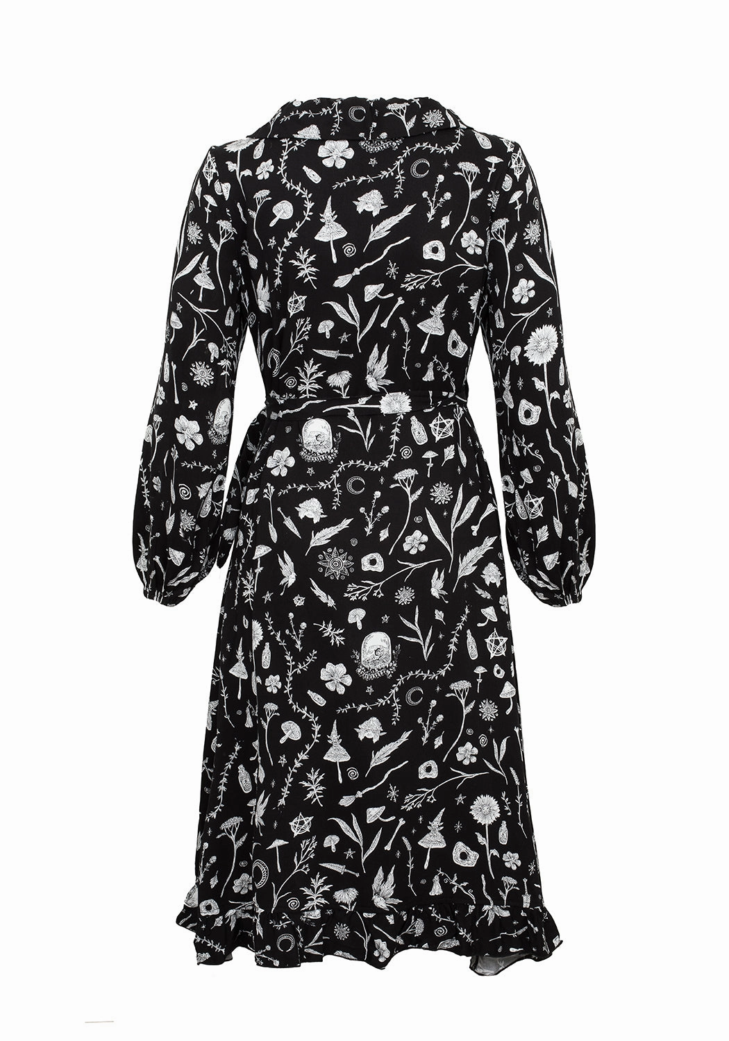 HEDGEWITCH RUFFLE WRAP ABOVE KNEE DRESS
