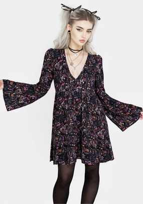 Heliotrope Floral Mini Smock Dress Dresses Womens - beach dresses cheap