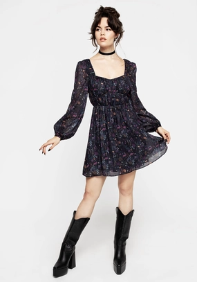 Heliotrope Floral Print Chiffon Mini Dress Dresses Womens - beach dresses cheap
