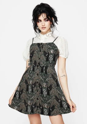 Hemlock Mini Apron Dress - Green Dresses Womens - summer dresses discount