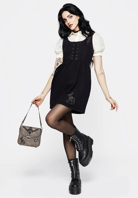 Hester Embroidered Lace Up Corset Mini Dress Dresses Womens - summer dresses discount