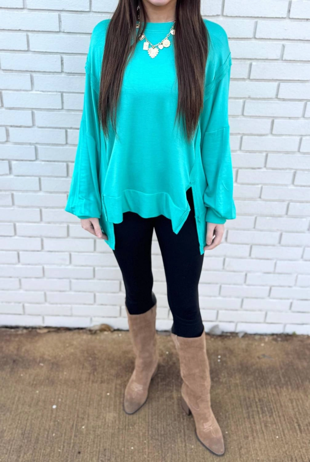Hi-Low Pullover In Mint