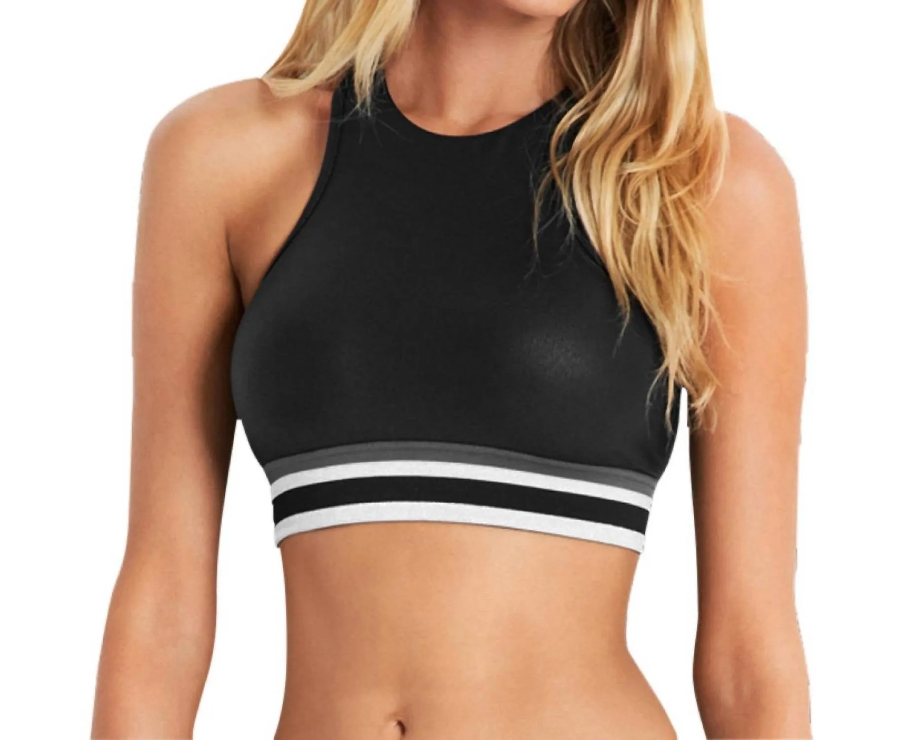 High Neck Low Impact Sports Bra In Black Activewear Womens - cheap workout clothes for women