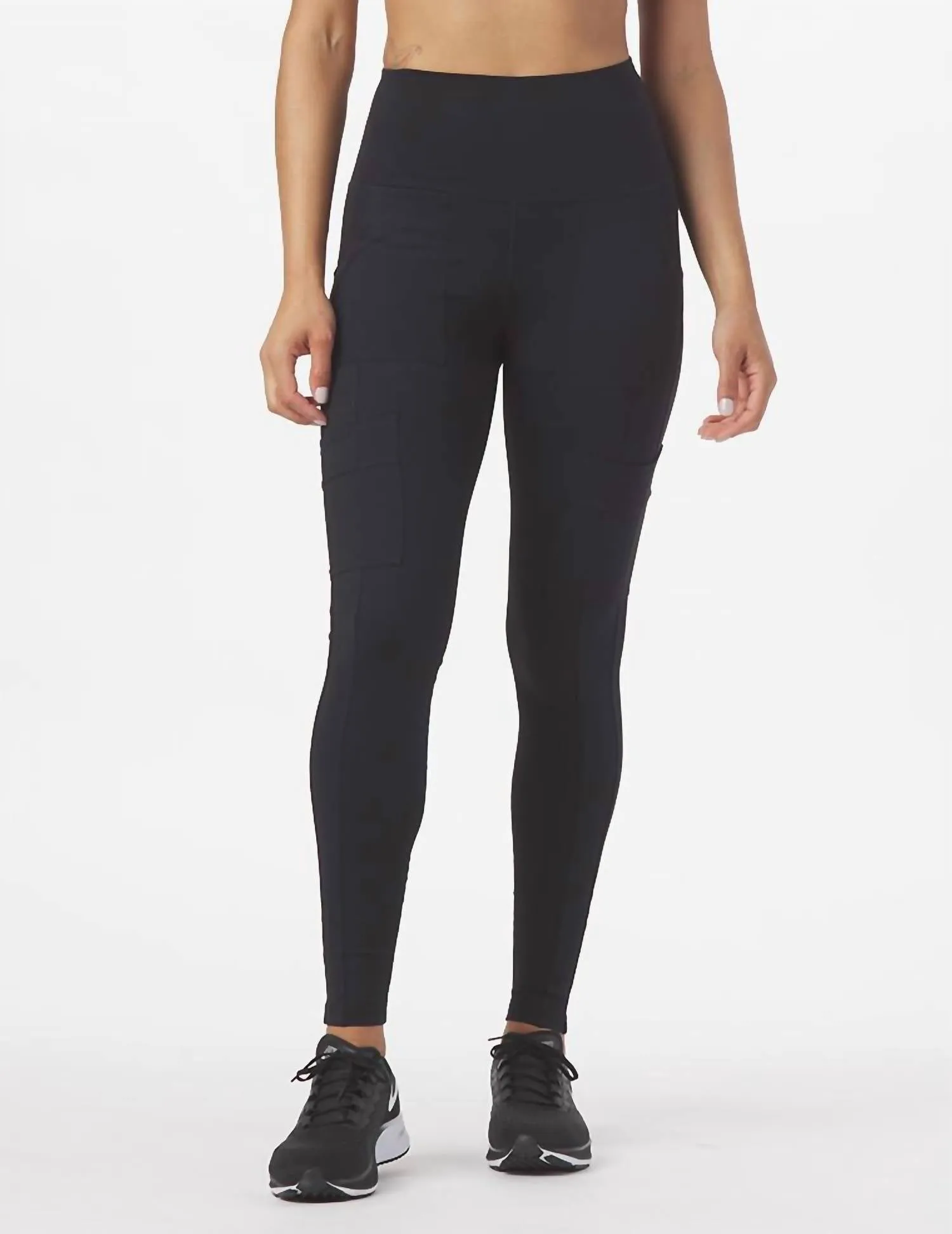 High Waist Compression Cargo Leggings In Black Activewear Womens - yoga pants clearance